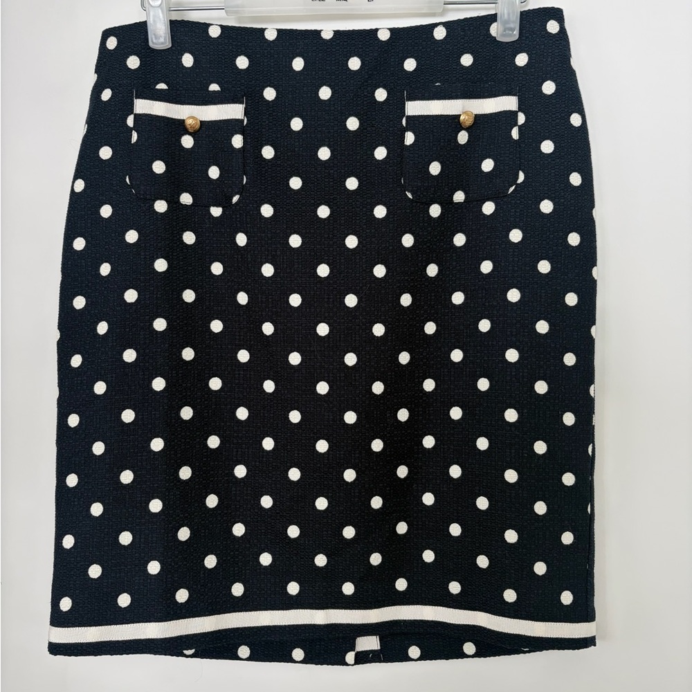 Talbots Polka Dot Navy and White Skirt. Size 14P